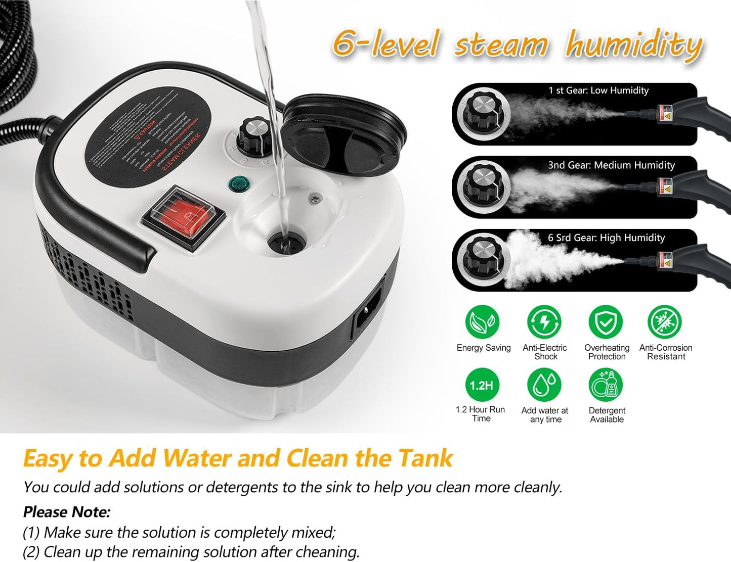 7 in 1 Steam Cleaner 2500W High Pressure Steamer for Cleaning, Car Steamer Handheld Steam Cleaner for Home Use, Hardwood Floor Steam Cleaner for Upholstery, Kitchen, Bathroom, Grout