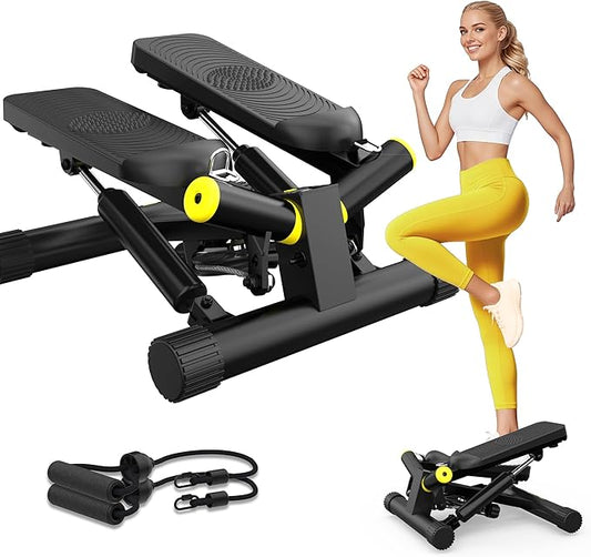 ZIWWVY- Mini Twist Stepper, Stepper Machine with 330LBS Weight Capacity, Mini Stepper for Full Body Workout, Adjustable Step Height, Smooth and Quiet, Step Machine for Men Women