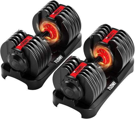 Adjustable Dumbbells Set of 2，Free Weights Dumbbells Set，Adjustable Dumbbell Set，52.5 lbs pair 105 lbs，15 in 1，for Men/Women Gym Equipment for Home Strength Training Equipment