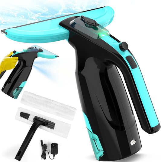 Kiato WC06 Window Vacuum Squeegee Cordless, 3 in 1 Rechargeable Window Vac Cleaner, 2 Water Tanks, Spray/Wipe/Vac, Handheld Electric Squeegee for Window, Tile, Glass, Mirror