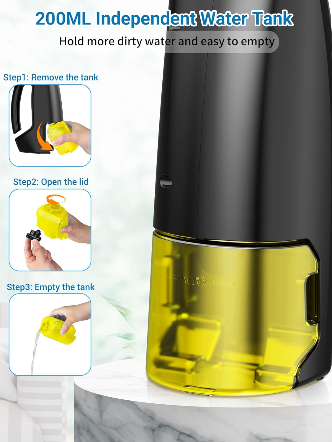 Rechargeable Window Vac, Window Vacuum Cleaner Set, Window Vacuum Squeegee Electric Cleaning Tool for Windows, Tiles, Mirrors, 200ml Water Tank