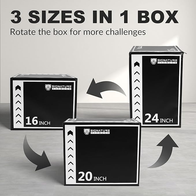 BalanceFrom 3-in-1 Foam Plyo Box, Jump Box for Home Gym, Plyometric Training, HIIT & Strength Workouts, Anti-Slip, Durable & Lightweight, Supports 350lbs,Multiple Colors