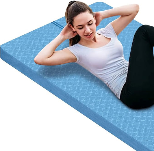 nuveti Large Exercise Mat - 15mm/20mm/30mm Thick Yoga Mat | Workout Mat for Fitness, Yoga, Pilates, Stretching & Floor Exercises for Women & Men with Free Carrying Bag