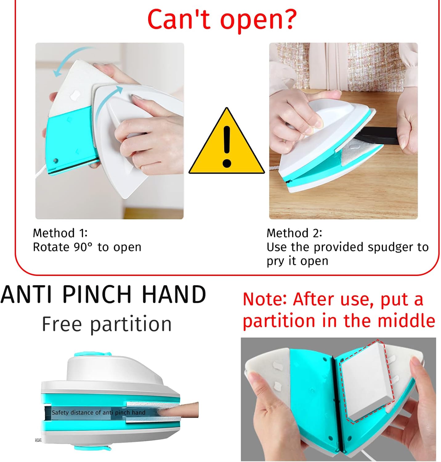 Water-filled Magnetic Glass Brush Double Side Glass Cleaning Brush For Window Cleaning Household Cleaning Tool Magnetic Window Cleaner Brush Thickness 0.6''- 1''(15-26mm)