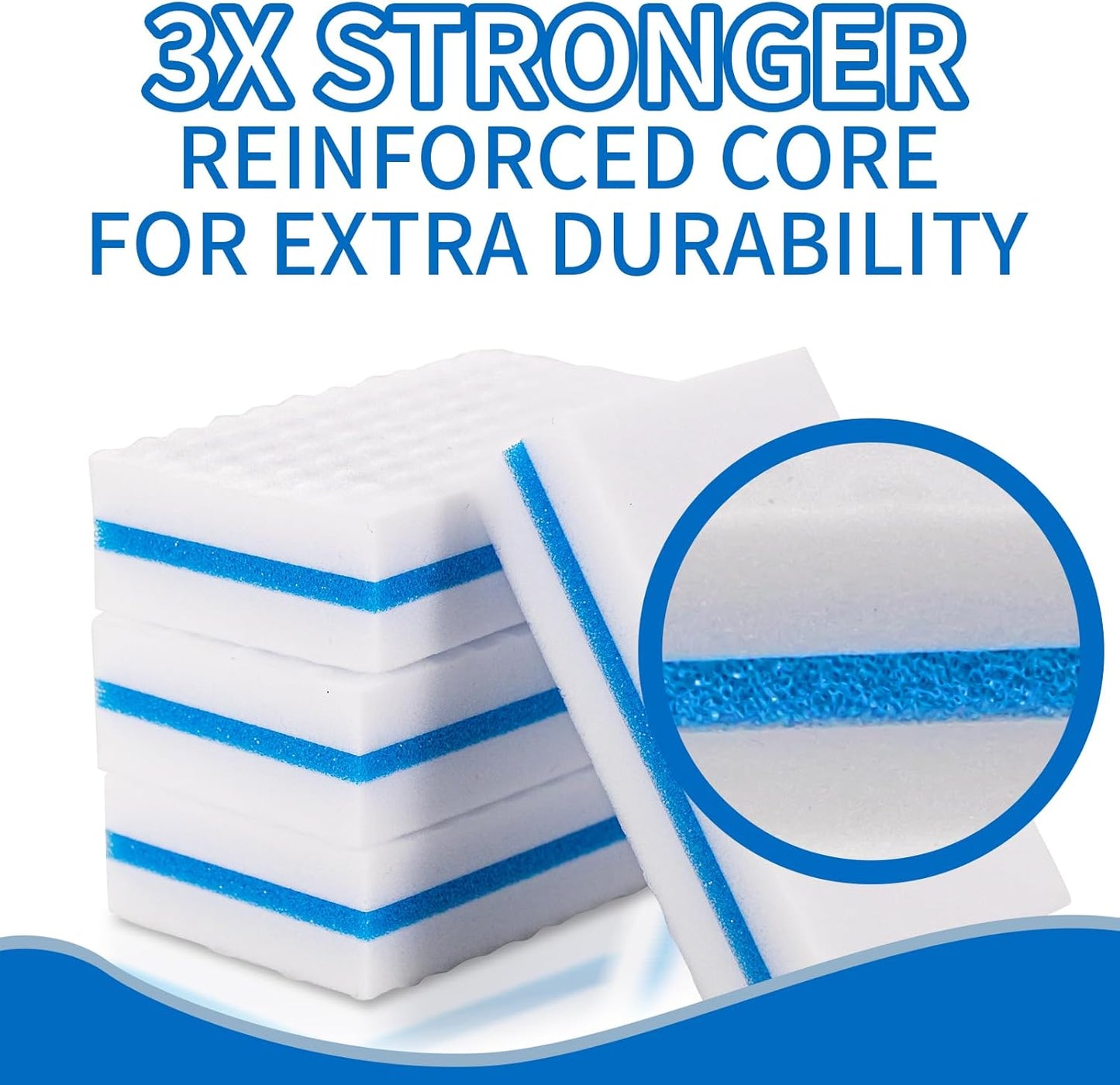 Upgrade Melamine Sponge, 25 Pack Extra Thick More Lasting 3X Density Premium Magic Sponge Eraser, Multi Surface Power Scrubber Foam Stain and Mark Removal Cleaning Pads