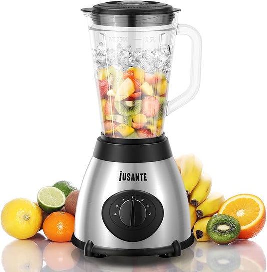 Smoothie Blender, Professional Blender Juicer for Kitchen Countertop Ice Crusher or Juice, Milkshake, Dessert (Silver)