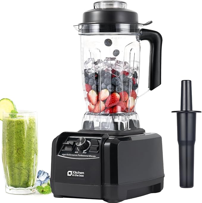 Kitchen in the box Blender 68 OZ - 1500 Watt Kitchen Smoothie Blenders Large Capacity, Professional Blender Making Frozen Drinks, Ice Crushing, Protein Shakes, BPA Free (Black)