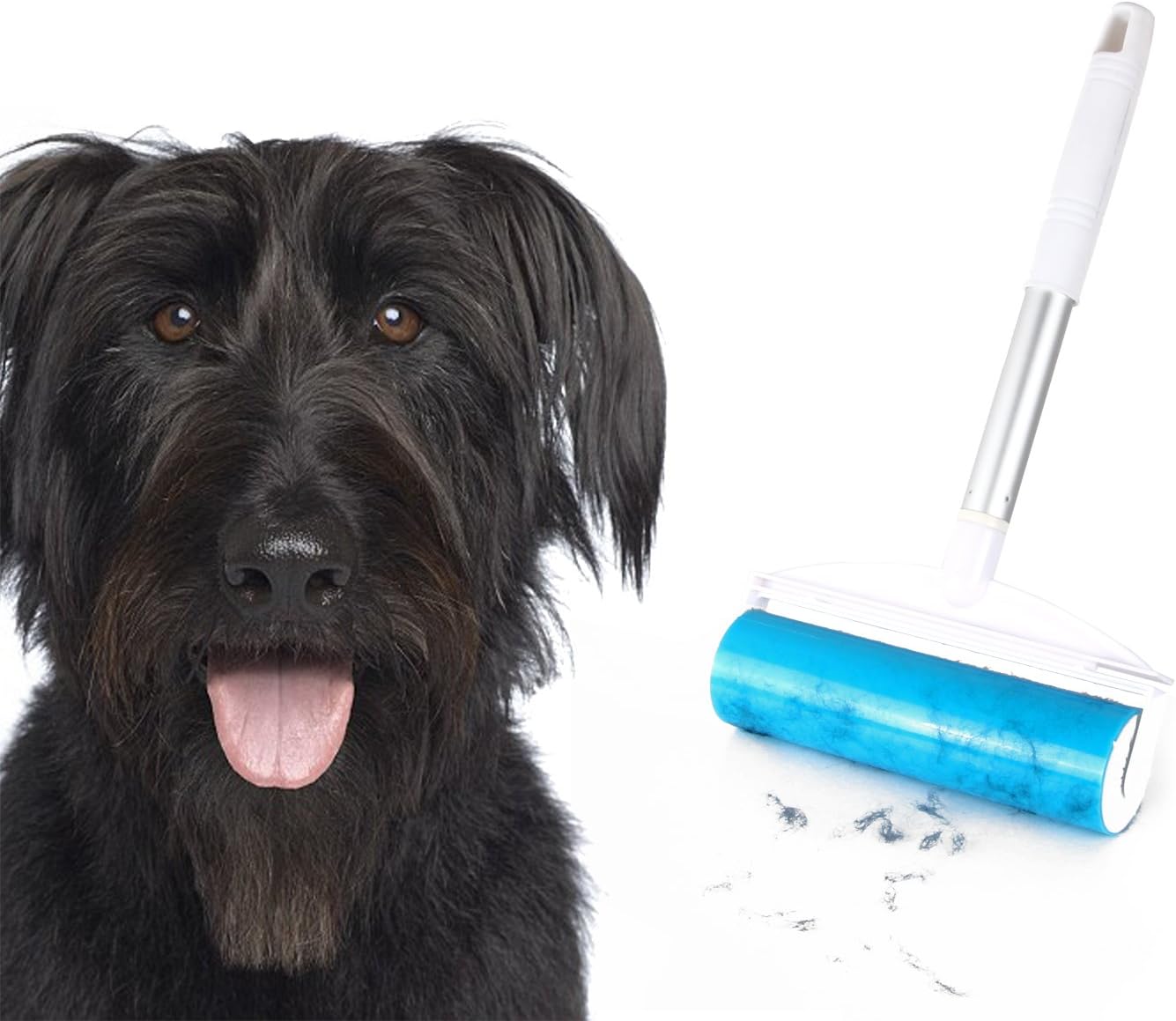 Reusable Sticky Picker Set Cleaner Lint Roller Pet Hair Remover Brush, Blue 8 inch Large Size + Pocket Size