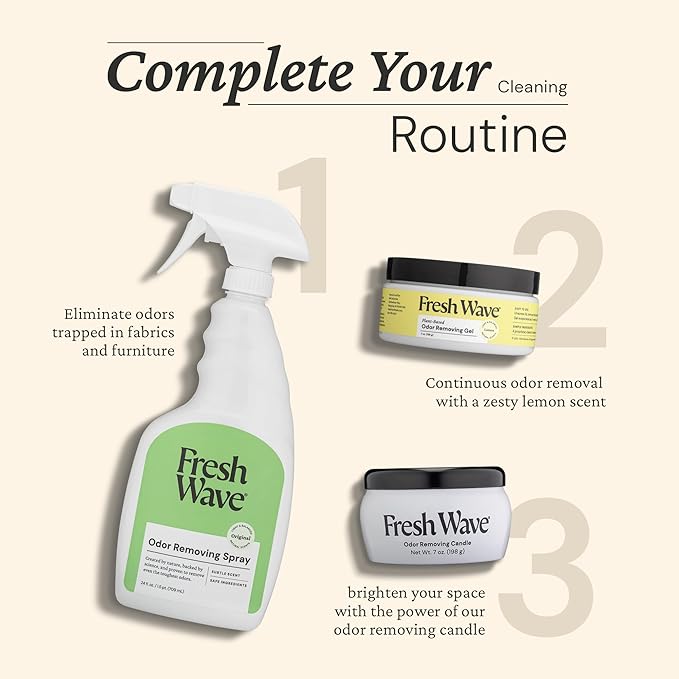 Fresh Wave Original Scent Odor Eliminator Spray & Air Freshener, 24 fl. oz. | Odor Absorber for Home, Furniture, Fabrics & Trash | Safer Odor Relief