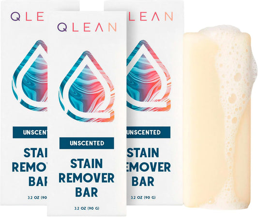QLEAN Vegan Stain Remover Bar for Fabrics, Laundry Bar Soap for Clothes – Plant-Based, Travel-Friendly Stain Remover for Grease, Wine, Coffee, Grass & More – Non-Toxic & Safe for Delicates (3)