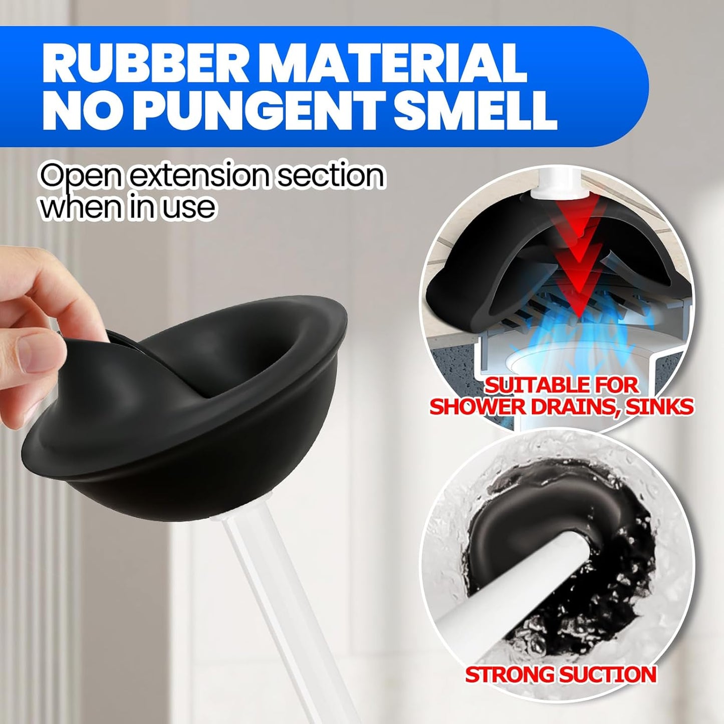 2 in 1 Toilet Brush and Plunger Set, Extended Handle Plunger,Toilet Bowl Brush Plunger Set,Bathroom Cleaning Tools,Cleaning Brush,Cleaning Supplies,Toilet Brush Plunger Combo,Dark Grey