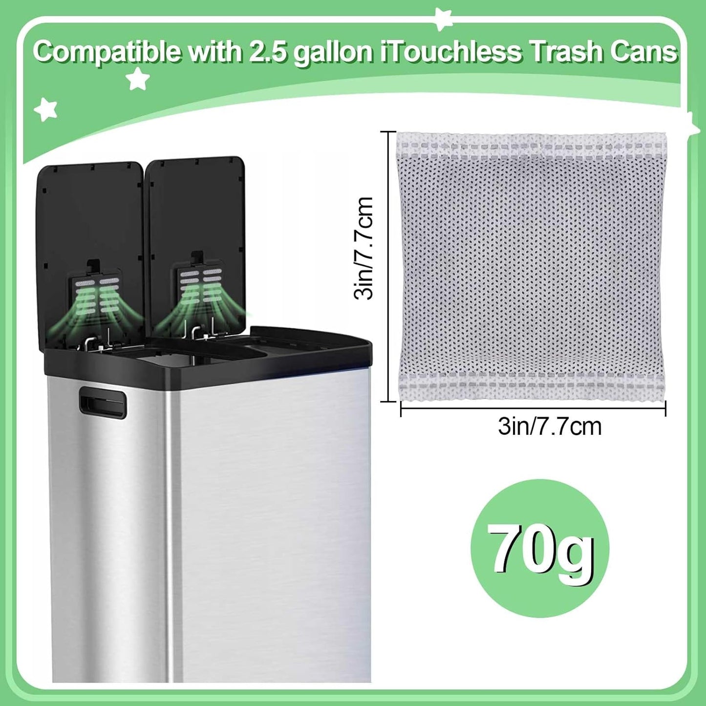 12PCS Charcoal Odor Absorber, Household Activated Charcoal Odor Absorber, Bamboo Charcoal Air Purifying Bag, Shoe Deodorizer, Odor Eliminator for Trash Cans, Refrigerators, Pets, Cars