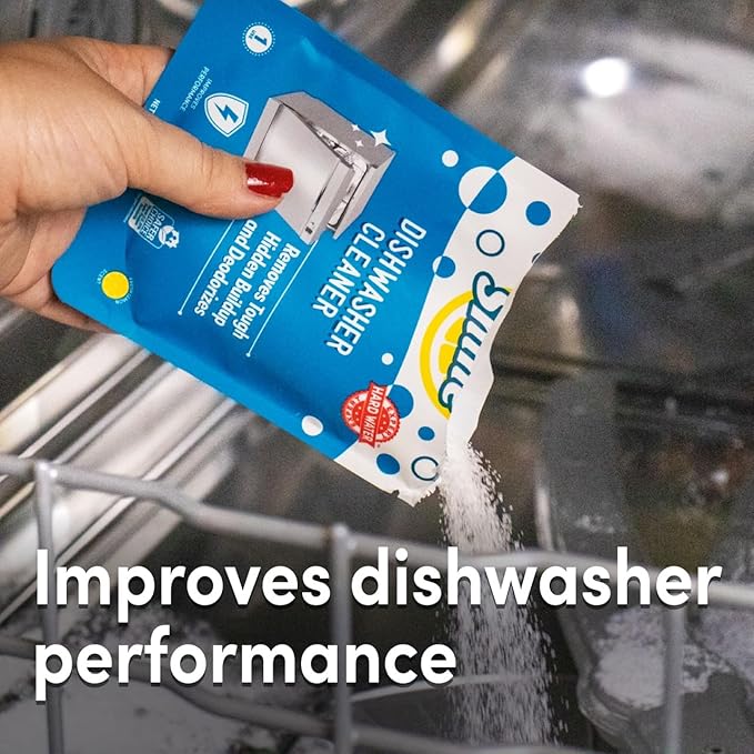 Lemi Shine Natural Dishwasher Cleaner - Hard Water Citric Acid Cleaning Powder - Lemon Scented Eco-Friendly Dishwasher Cleaner & Deodorizer - 1.76 oz