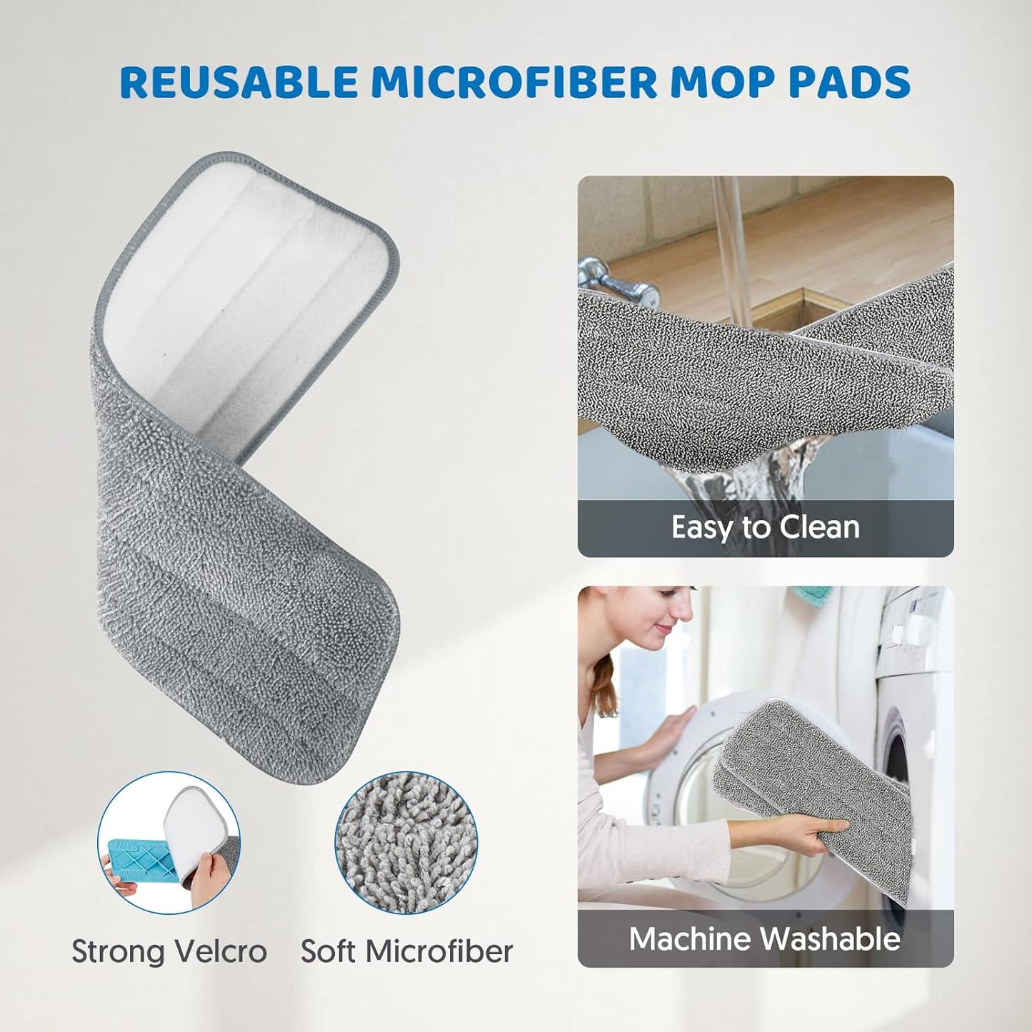 Spray Mops for Hardwood Floor Cleaning: MEXERRIS Wet Mops with 2 Bottles - 4 Microfiber Reusable Washable Pads for Swiffer Powermop - Dust Dry Mops with Spray for Laminate Wood Vinyl Tiles