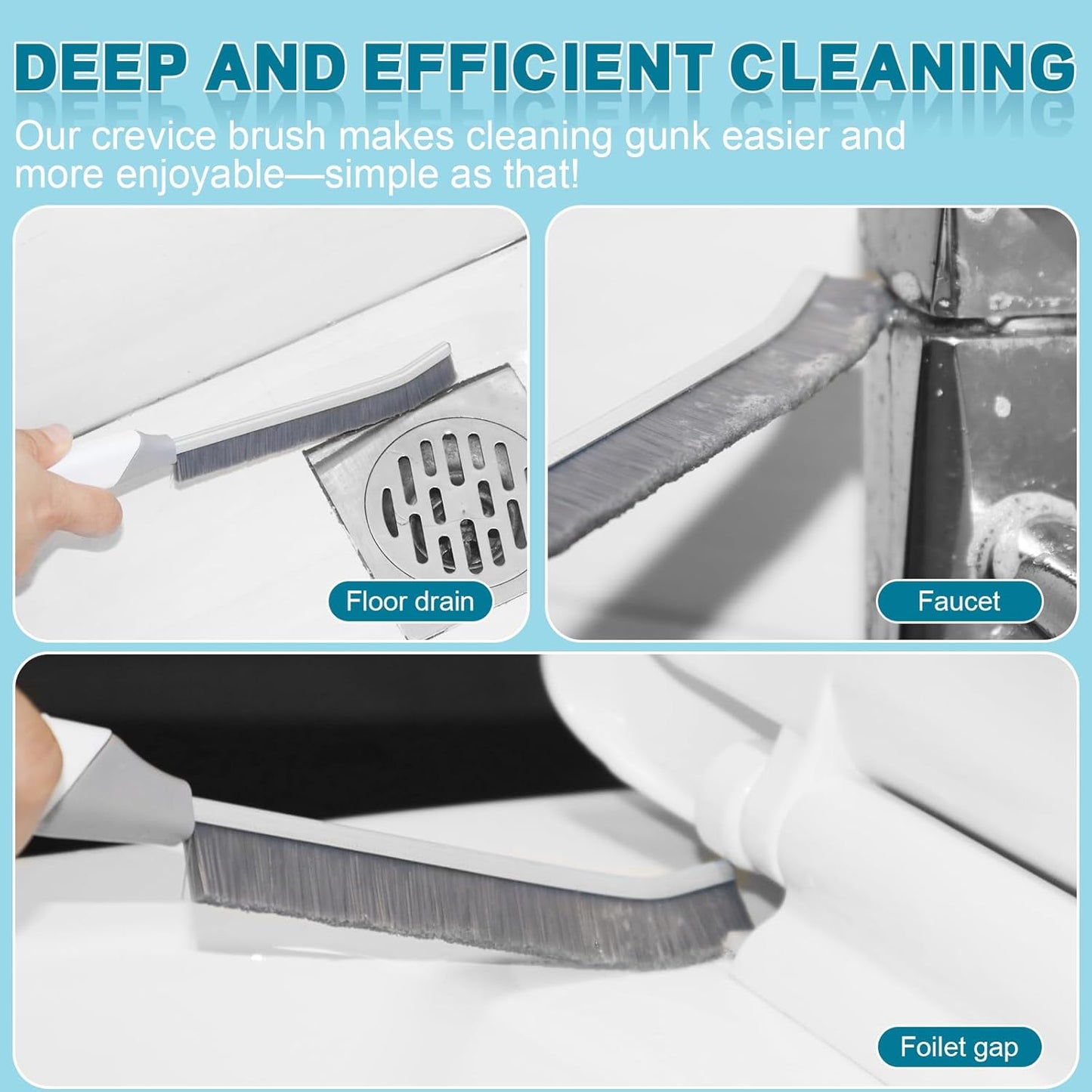 Thin Crevice Cleaning Brush Set - Gap Cleaning Tools, Multi-Purpose Hard Bristle Grout Scrub Brushes & Grout Cleaner Brush for Deep Scrubbing in Kitchen, Bathroom, Toilet, Sink Gap 6Pcs