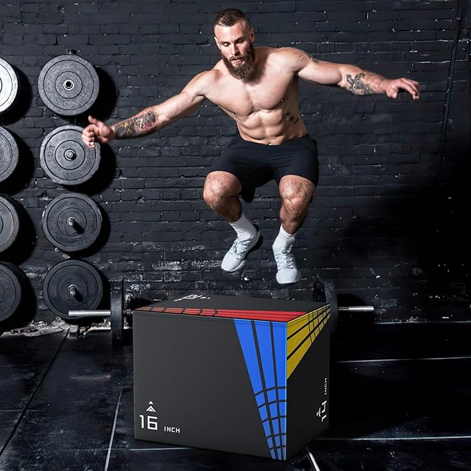 XDDIAS 3-in-1 Heavier Foam Plyometric Box Jumps for Home Gym,Firm Soft Foam Plyo Box,30”x24”x20”-24”x20”x16”-20"x16"x14" Plyometric Box,440lb Weight Capacity Jump Box Gym Fitness Workout Training