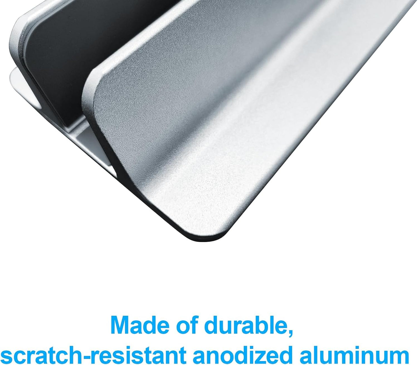 Vertical Laptop Stand Holder, Desktop Aluminum Stand for MacBook with Adjustable Dock Size, Fits All MacBook, Surface, Chromebook and Gaming Laptops (Up to 17.3 inches), Silver