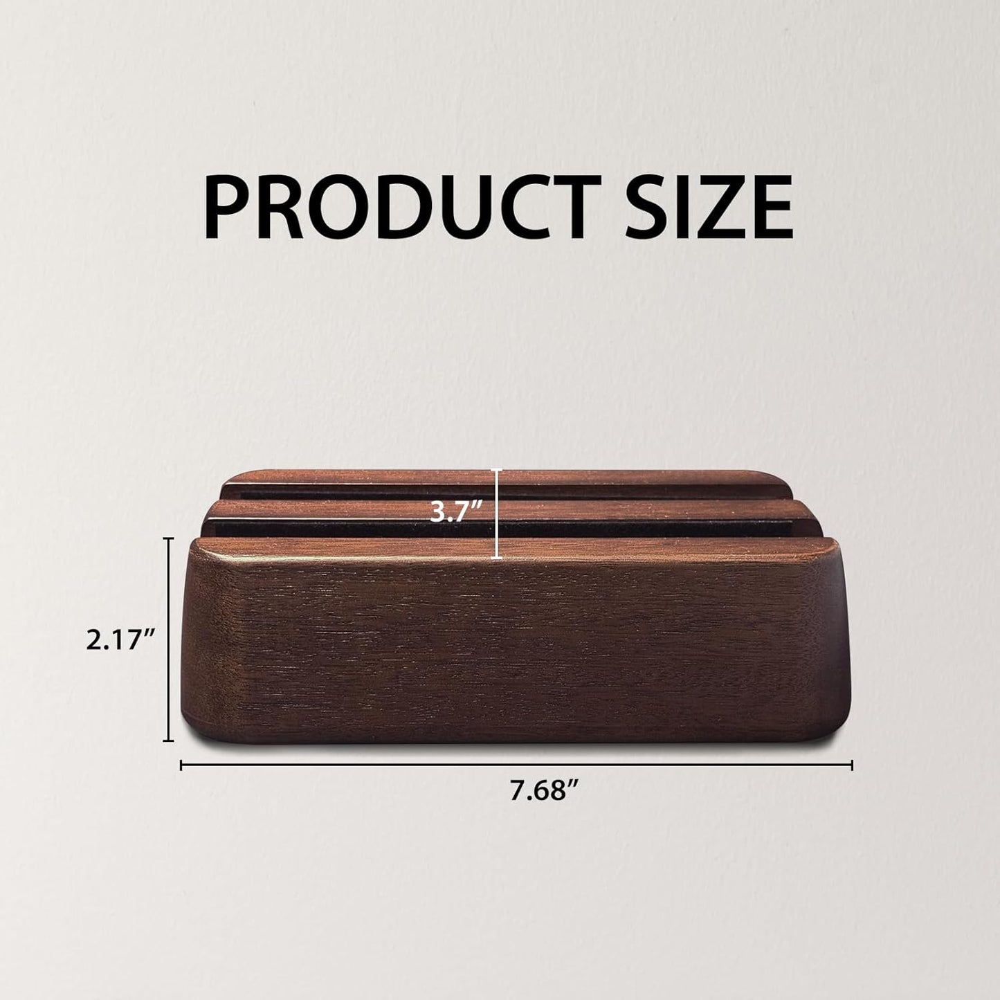 Vertical Laptop Stand, Dual Slot Wood Laptop Holder for Desk, 0.7" Width Fits All MacBook/Surface pro