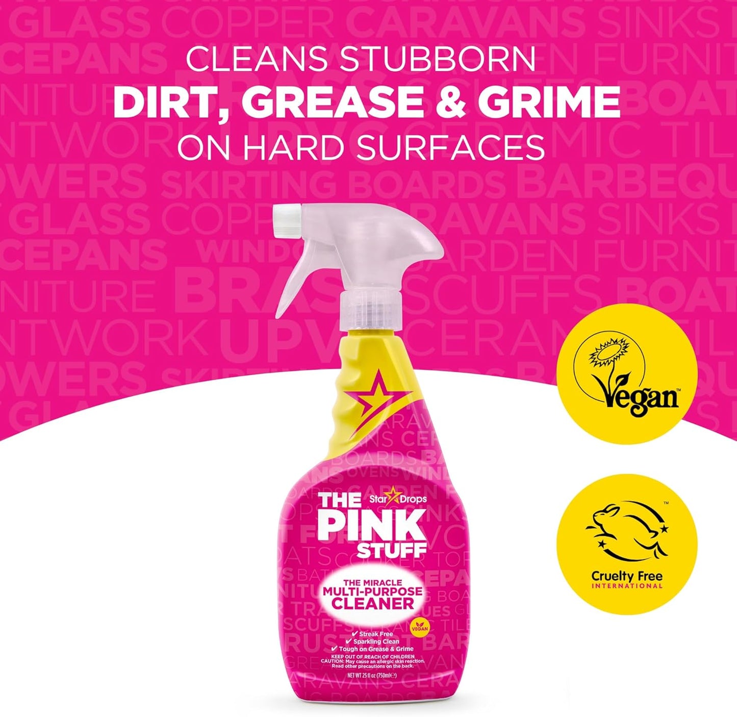 Stardrops The Pink Stuff Miracle Cleaning Bundle – Multi-Purpose Paste, Spray & Cream Cleaner (3-Pack) – Tough on Stains, Gentle on Surfaces