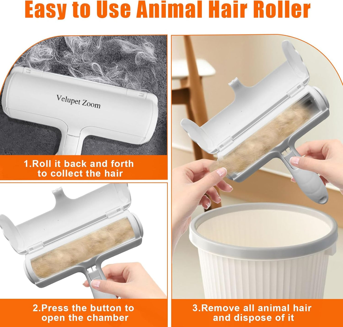 Pet Hair Remover Lint Roller for Pet,Cat Hair Removal Tool Reusable Lint Roller for Furniture, Couch, Carpet, Clothing and Bedding,White Red