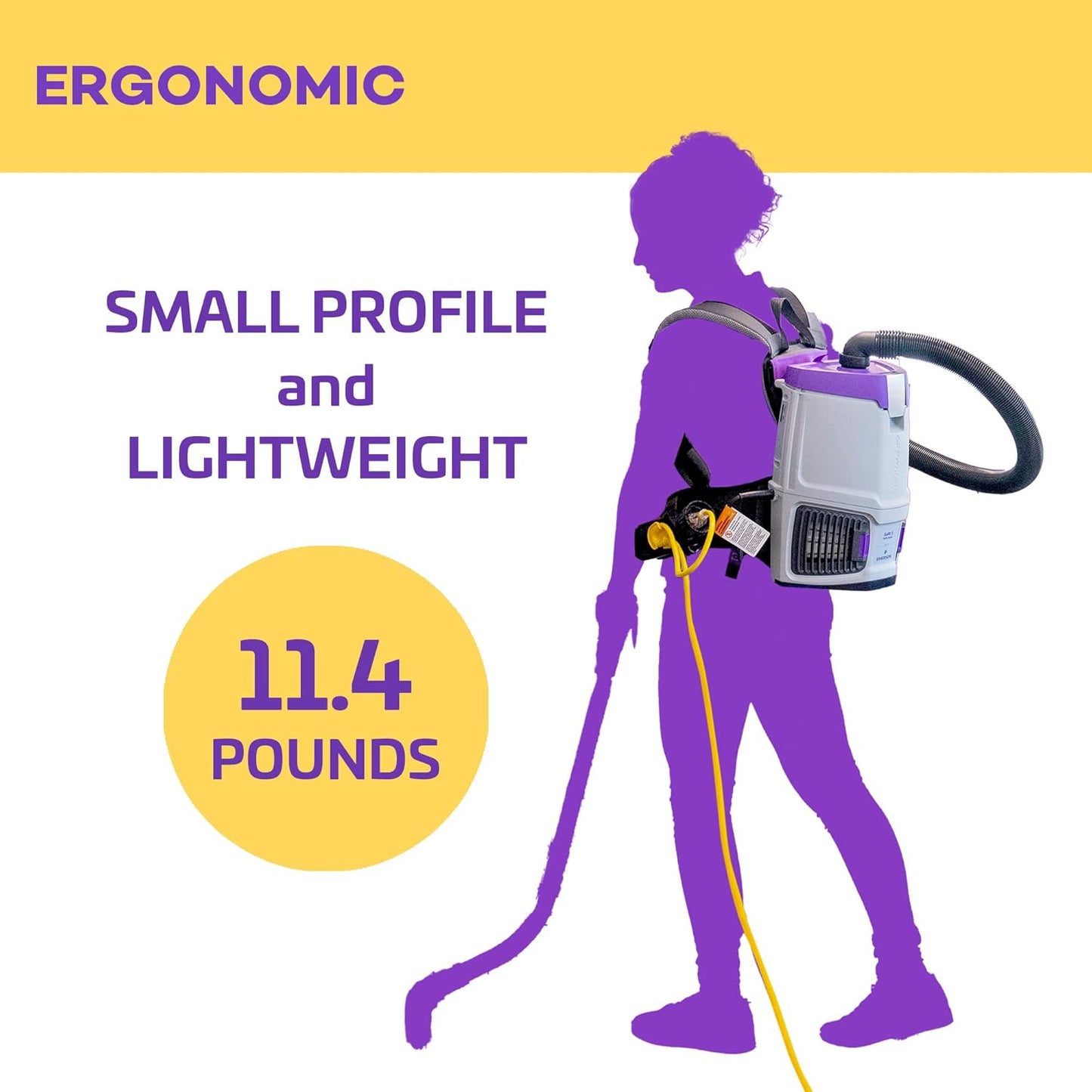 ProTeam GoFit 3 Commercial Backpack Vacuum with Xover Multi-Surface Two-Piece Wand Took Kit, 3 qt, Corded