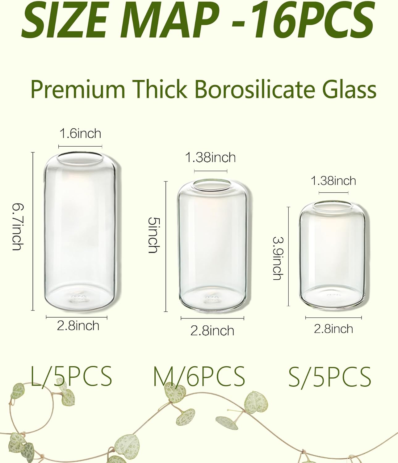 ZENS Bud Vases in Bulk Set of 16, Modern Small Glass Vases for Flower Clear Bud Vases for Wedding Centerpiece, Modern Blown Small Vase for Flowers, Wedding Party Events Decorative Home Decor