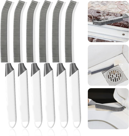 Thin Crevice Cleaning Brush Set - Gap Cleaning Tools, Multi-Purpose Hard Bristle Grout Scrub Brushes & Grout Cleaner Brush for Deep Scrubbing in Kitchen, Bathroom, Toilet, Sink Gap 6Pcs