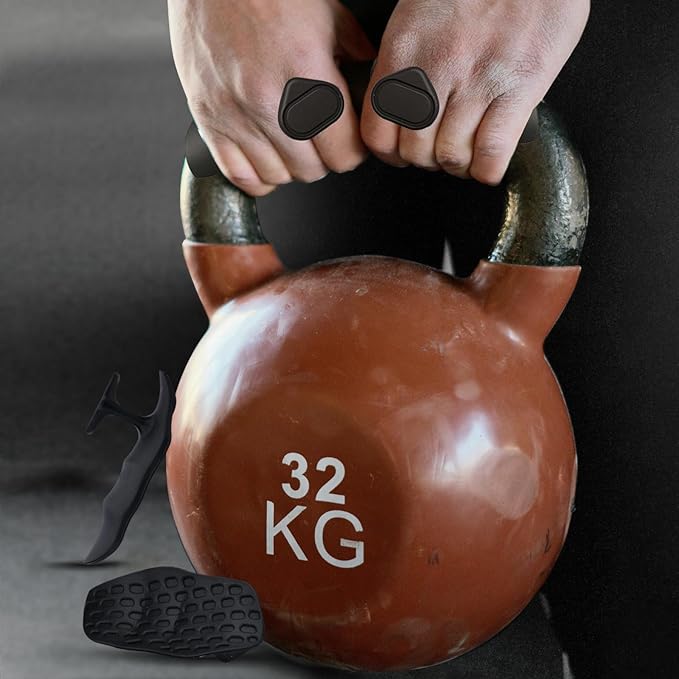 Weight Lifting Grips for Men & Women – 4 Pack Anti-Slip Rubber Gym Grips, Fingerless Workout Gloves for Weightlifting, Pull-Ups, Deadlifts, Dumbbells & Strength Training
