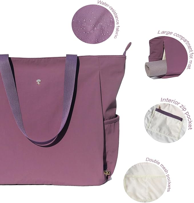 ESVAN Yoga Mat Bag Yoga Tote Carrier Shoulder Bag Carryall Tote for Office,Yoga,Pilates,Travel,Beach and Gym