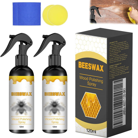 2PCS Natural Beeswax Care Spray & Restorer, Natural Beeswax Spray For Wood, For Living Room, Kitchen, Furnishings and Wooden Floors