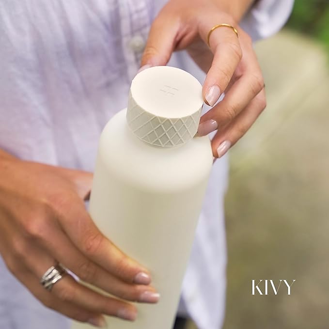 KIVY Large Water Bottle 50oz [Lightweight & Shatterproof] Fits Backpack & Cupholder for Travel, Sports, School - Extra large water bottle no straw - 1.5 Liter water bottles - 50oz Water bottle Red