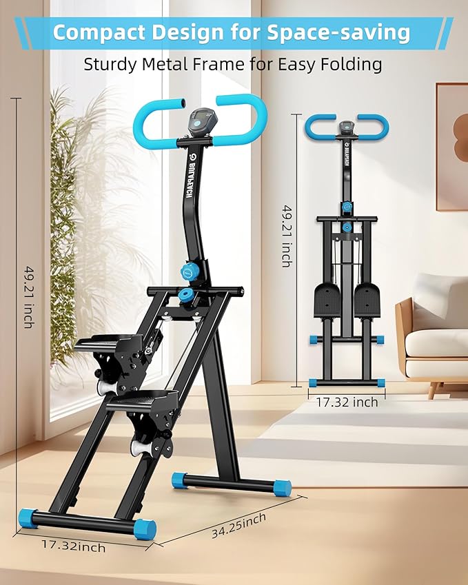 Stair Stepper for Home, Vertical Climber Workout Machine with Handlebar for Full Body Exercise Stair Climber Machine with Stable Frame & 3 Adjustable Height