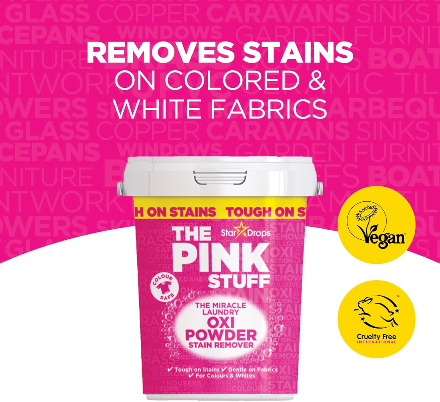 Stardrops The Pink Stuff Miracle Laundry Oxi Powder Stain Remover for Colours, 1kg
