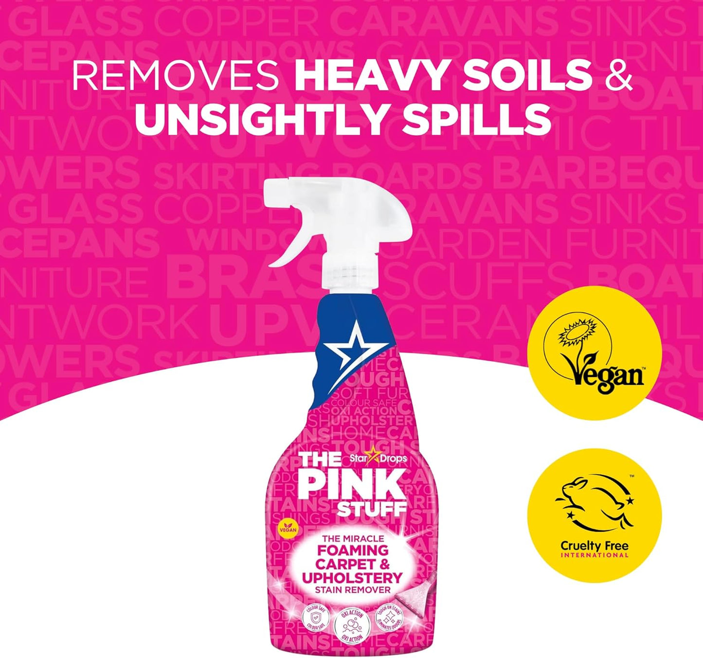 Stardrops - The Pink Stuff - The Miracle Foaming Carpet & Upholstery Stain Remover