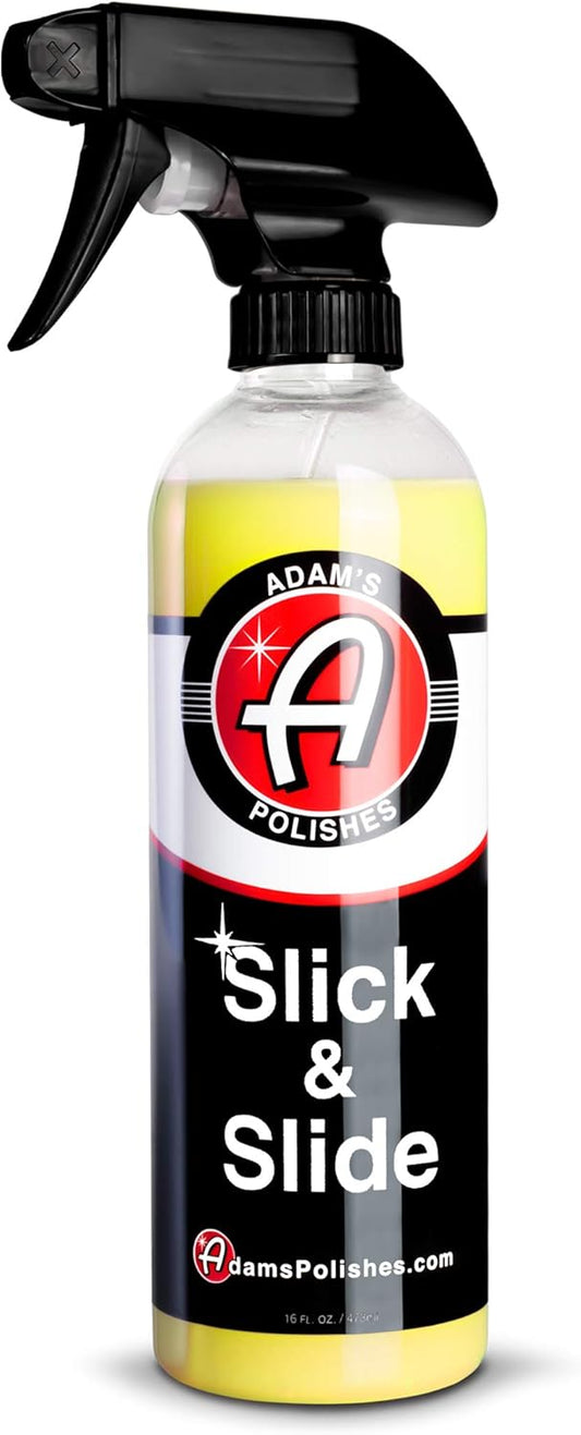 Adam's Polishes Slick & Slide Detail Spray - Hyper Slick Polymer Resin Technology Car Wash Spray Sealant - Car Wax Top Coat Quick Detailer Provides Superior Gloss, Shine, & Slickness (16 Oz)