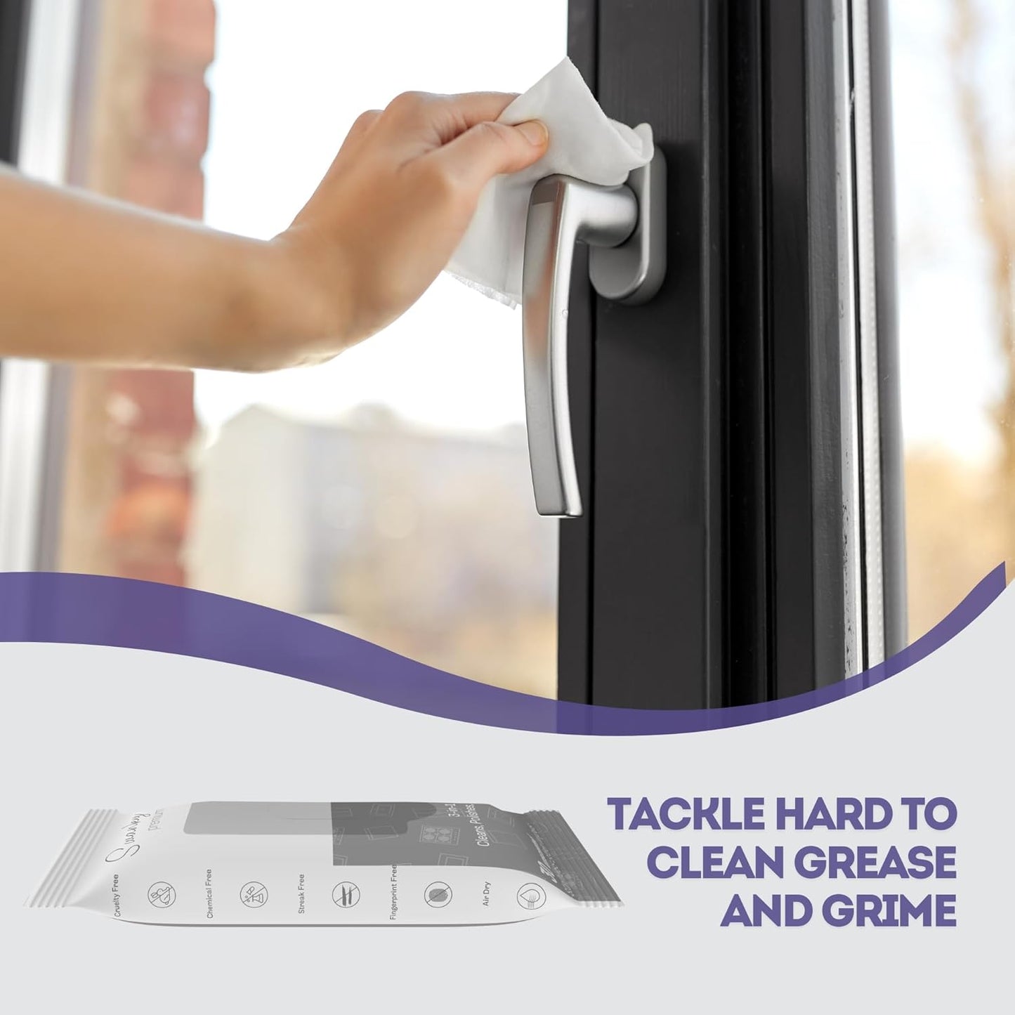 Swanky Stainless Steel Cleaner Wipes - Grime & Grease Remover Kitchen Cleaning Supplies - Clean & Shine, For Stove Top, Refrigerator, Sink, Oven, & Household Appliances - Soft Wipes, 90 Count