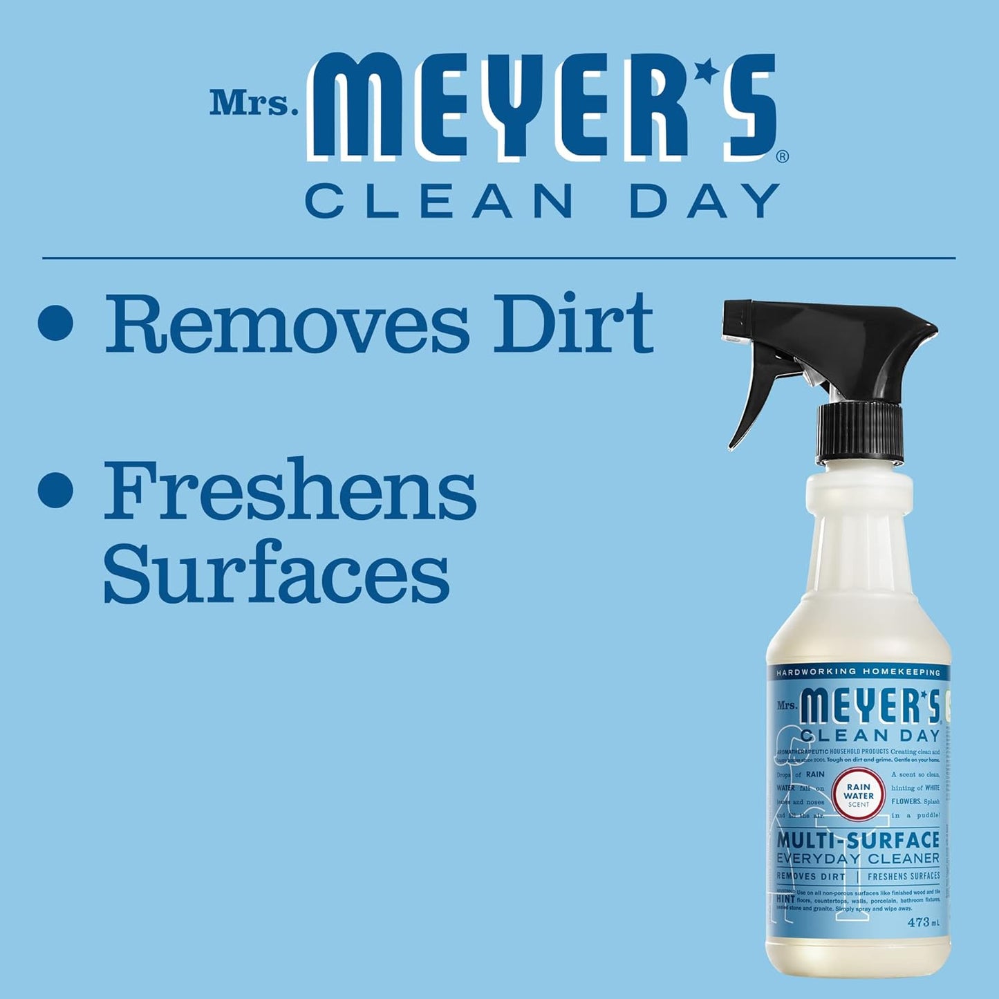 MRS. MEYER'S CLEAN DAY All-Purpose Cleaner Spray, Rain Water, 16 fl. oz - Pack of 3