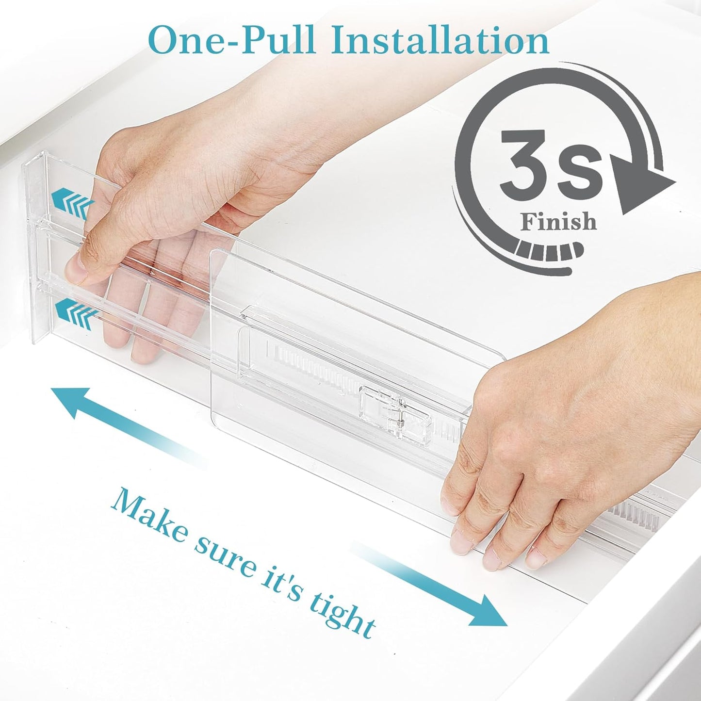 Vtopmart 18 Pack Drawer Dividers for Clothes, 4" High 10.2"-16.5" Adjustable Expandable Dresser Drawer Organizer, Clear Plastic Separators for Dresser, Baby Clothing, Underwear, Cosmetic, Toiletries