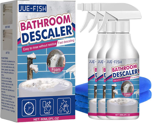 Lanenow Jue-Fish Bathroom Descaler Foam Cleaner - Stubborn Stains Remover, Fresh Scent, All Purpose Bubble Spray (3pcs)