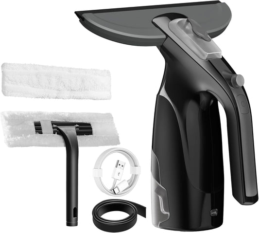 Window Vacuum Squeegee Cordless, Window Vac with Detachable Water Tank and Strong Suction, Electric Window Cleaning Tool for Shower Wall, Glass, Mirror, Countertop, Tiles, Car Windshield