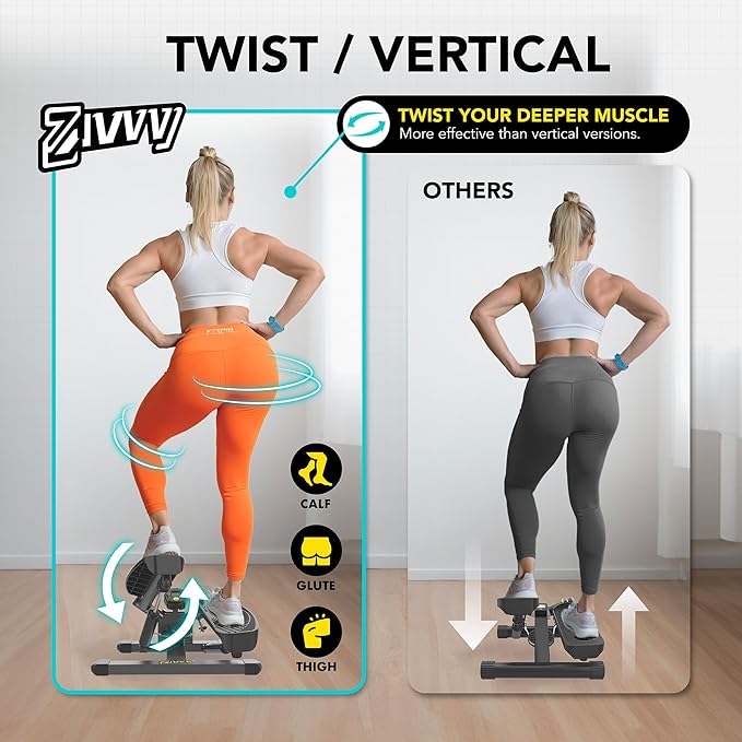 ZIWWVY- Mini Twist Stepper, Stepper Machine with 330LBS Weight Capacity, Mini Stepper for Full Body Workout, Adjustable Step Height, Smooth and Quiet, Step Machine for Men Women