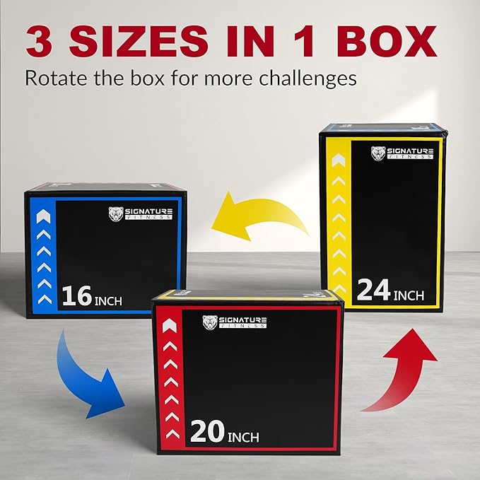 BalanceFrom 3-in-1 Foam Plyo Box, Jump Box for Home Gym, Plyometric Training, HIIT & Strength Workouts, Anti-Slip, Durable & Lightweight, Supports 350lbs,Multiple Colors
