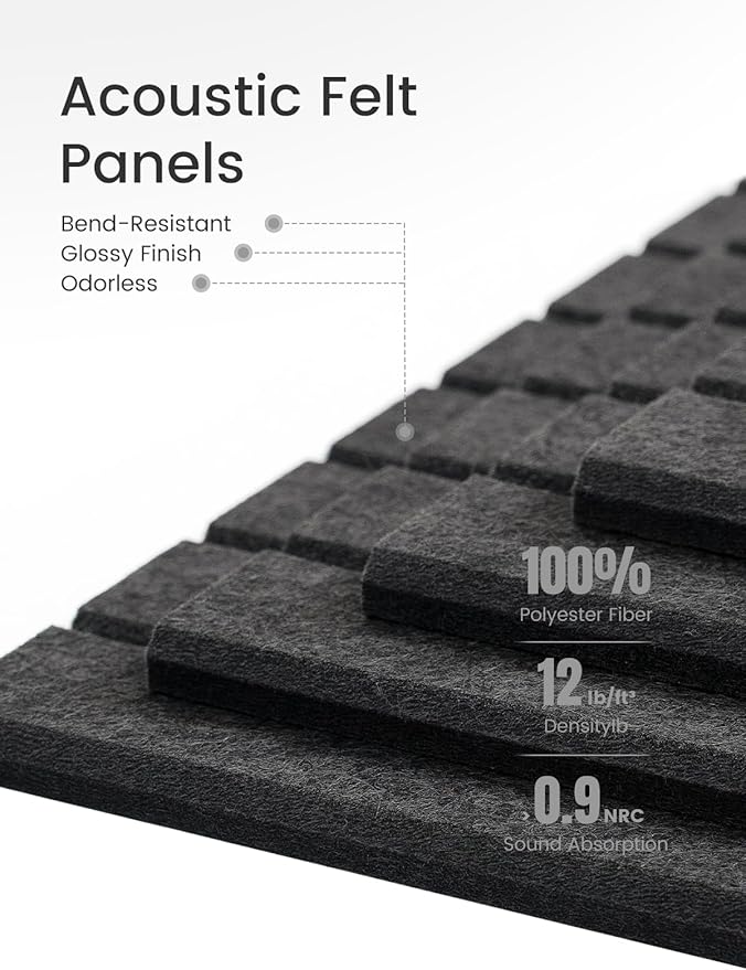 Large Felt Bulletin Board 36" x 24" Cork Board Alternative-6 Pack with 40 Safe Removable Adhesive Tabs, Cork Boards for Walls Cork Board for Home Office Classroom Pin Board (Charcoal Gray)