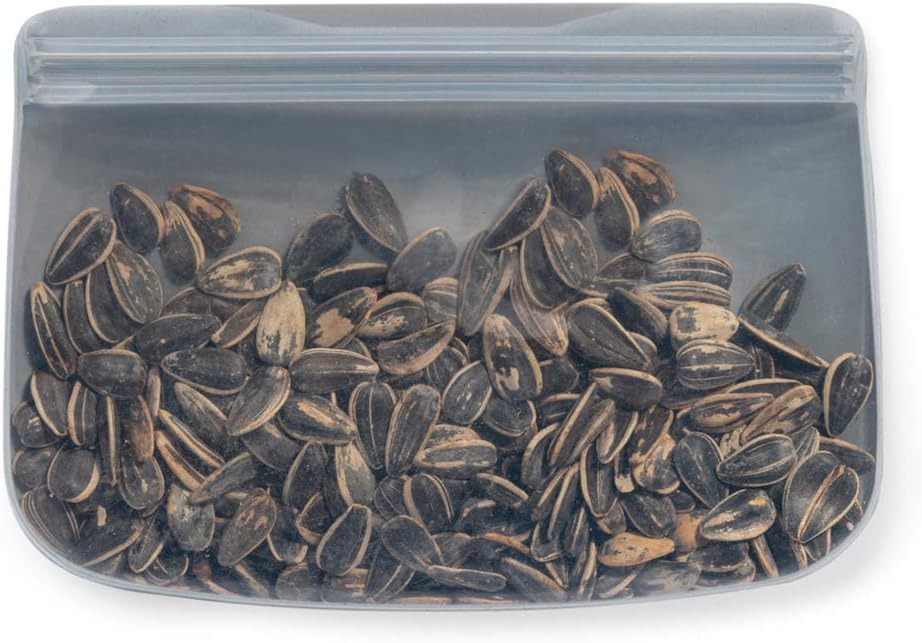 W&P Porter Silicone Reusable Storage Bag, Sandwich (10oz Flat), Slate, Food Storage Container, Microwave and Dishwasher Safe, Easy Cleaning