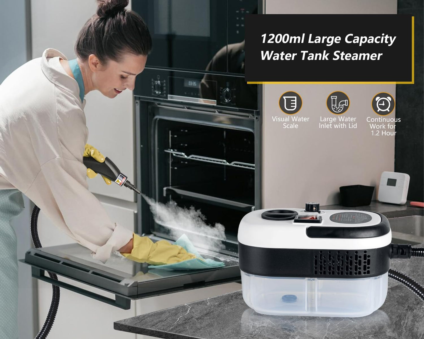 7 in 1 Steam Cleaner 2500W High Pressure Steamer for Cleaning, Car Steamer Handheld Steam Cleaner for Home Use, Hardwood Floor Steam Cleaner for Upholstery, Kitchen, Bathroom, Grout