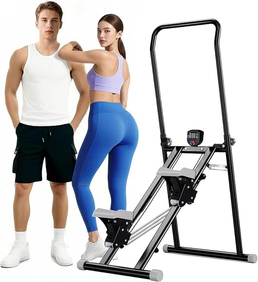 Stair Stepper with Adjustable Resistance,Upgraded Vertical Climber Machine for Home Cardio Workout,Compact Folding Stair Climber with Adjustable Handlebar & Pedals for Full Body Fitness