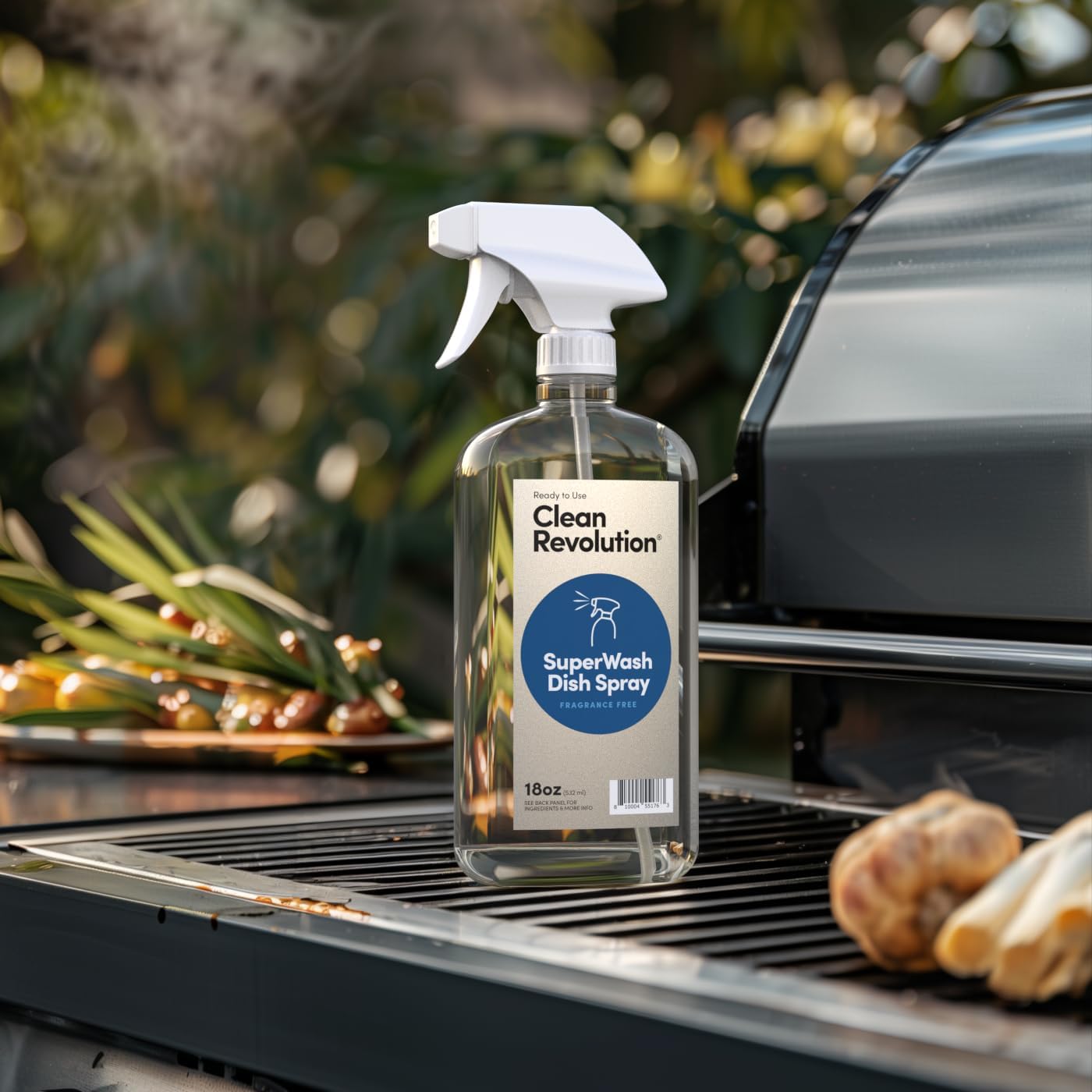 Clean Revolution Dish Spray, Powerful Formula Cuts Through Grease, Compatible with Dawn Powerwash Sprayers and Foamers, Fragrance Free, 18 Fl Oz - Made in USA