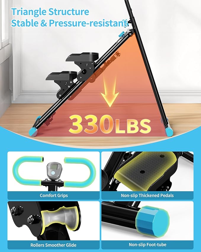 Stair Stepper for Home, Vertical Climber Workout Machine with Handlebar for Full Body Exercise Stair Climber Machine with Stable Frame & 3 Adjustable Height