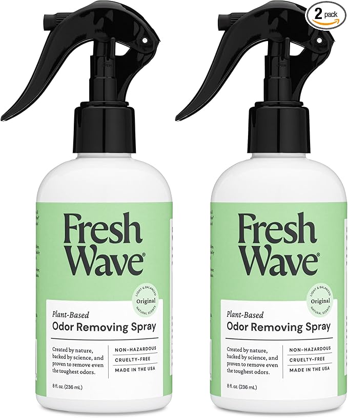 Fresh Wave Original Scent Odor Removing Spray, 8 fl. oz. | Pack of 2 | Odor Absorber for Home, Furniture, Fabrics & Trash | Safer Odor Relief