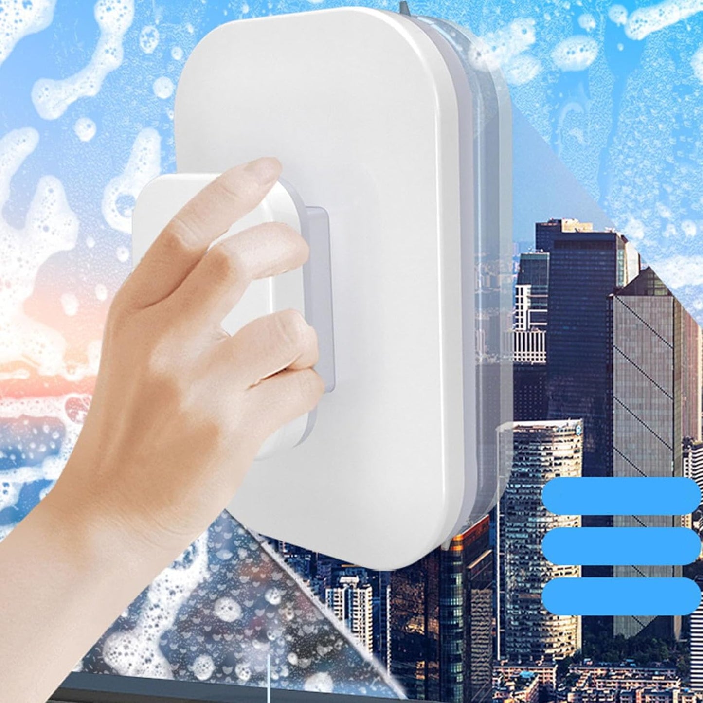 Double Sided Magnetic Window Cleaner,Efficient High Rise Window Cleaning Tool,Magnetic Glass Cleaner,2 Sided Window Cleaning Brush